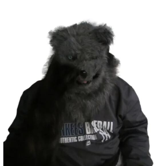 Creepy Wolf Furry Animal Halloween Costume Mask Full Head Gray - Picture 4 of 9